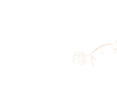 Minimalist floral line art on black background.